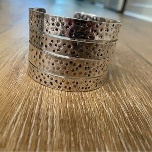 Sterling silver cuff bracelet hammered silver